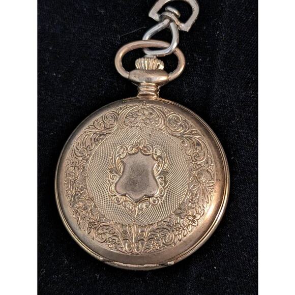 MAJESTRON Vintage Gold Tone Quartz Pocket Watch - Picture 2 of 6